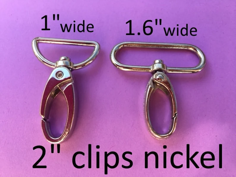 46 mm / 2 inch Spring Hook Nickel Finish (40mm wide d ring)
